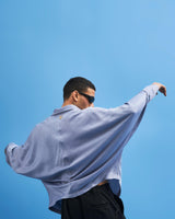Steel Blue Batwing Shirt - siddhantagrawal