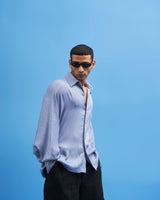 Steel Blue Batwing Shirt - siddhantagrawal