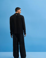 Black Sutairu Hand Embroidered Shirt - siddhantagrawal