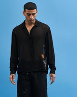 Black Sutairu Hand Embroidered Shirt - siddhantagrawal