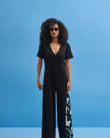 Black Lunette Embroidered Jumpsuit - siddhantagrawal