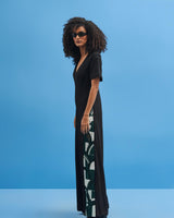 Black Lunette Embroidered Jumpsuit - siddhantagrawal