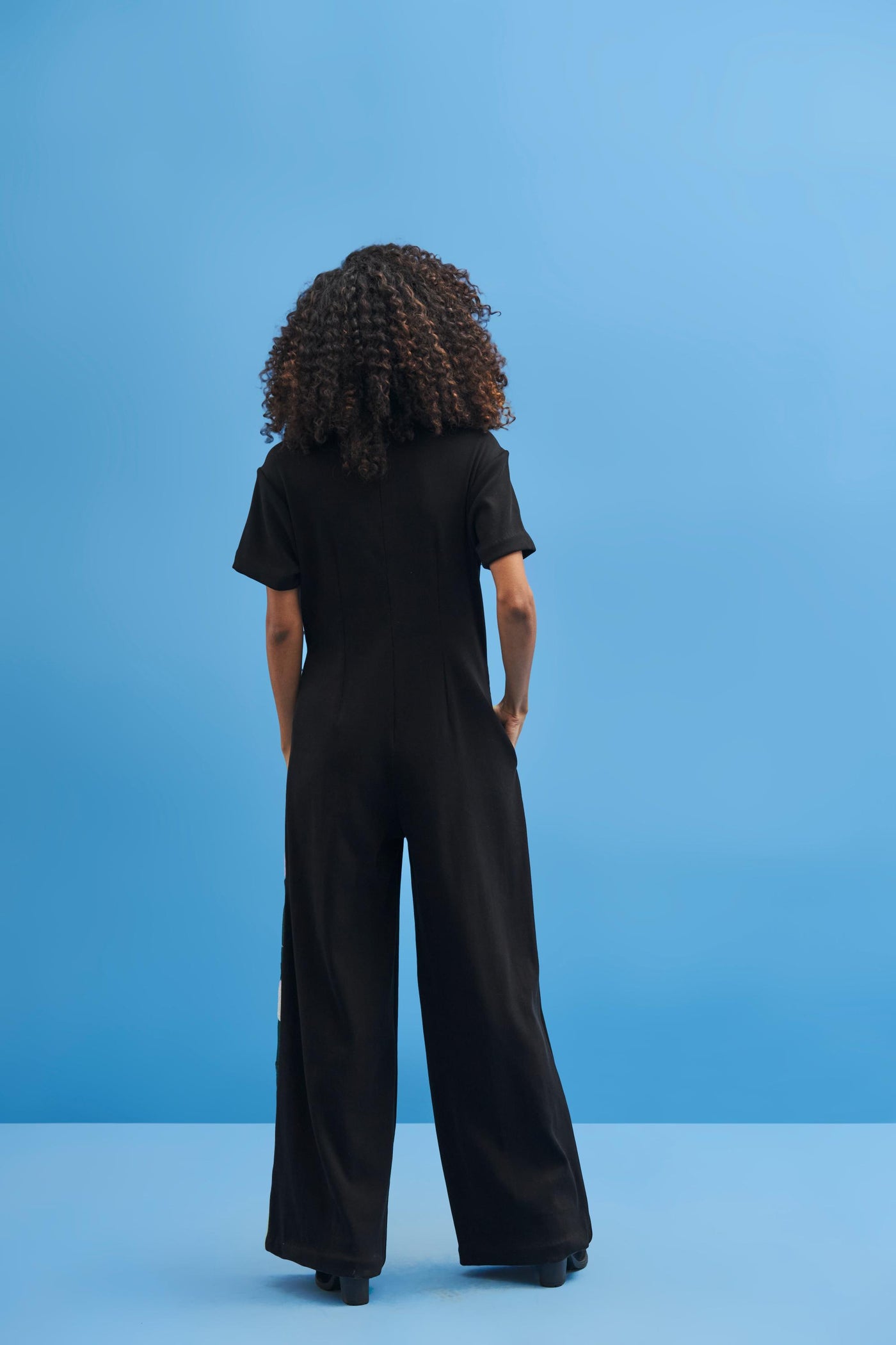 Black Lunette Embroidered Jumpsuit - siddhantagrawal