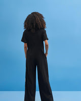 Black Lunette Embroidered Jumpsuit - siddhantagrawal