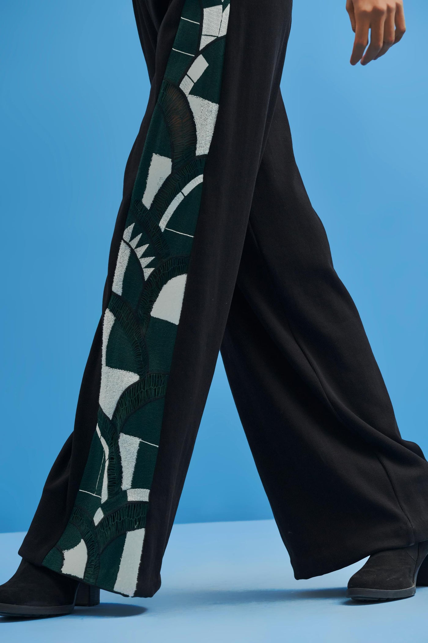 Black Lunette Embroidered Jumpsuit - siddhantagrawal