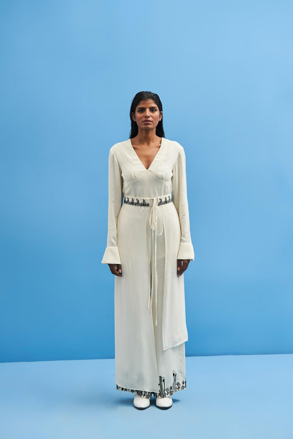 Off-White Chrysler Jumpsuit with Belt - siddhantagrawal