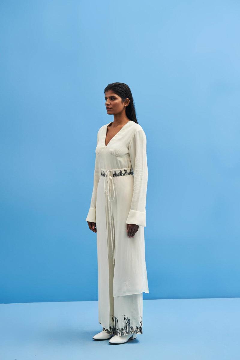 Off-White Chrysler Jumpsuit with Belt - siddhantagrawal