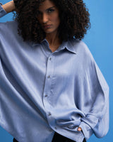 Steel Blue Batwing Shirt - siddhantagrawal
