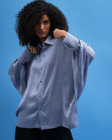 Steel Blue Batwing Shirt - siddhantagrawal