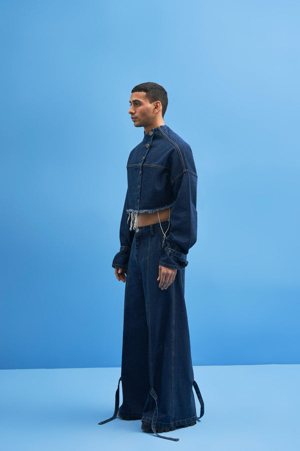 Denim Cropped Jacket - Image 3