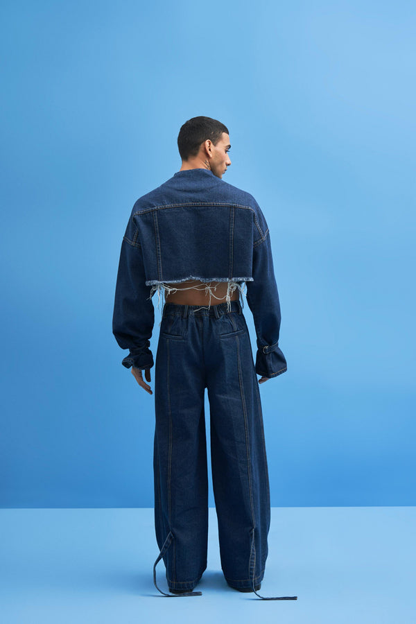 Denim Cropped Jacket - Image 4