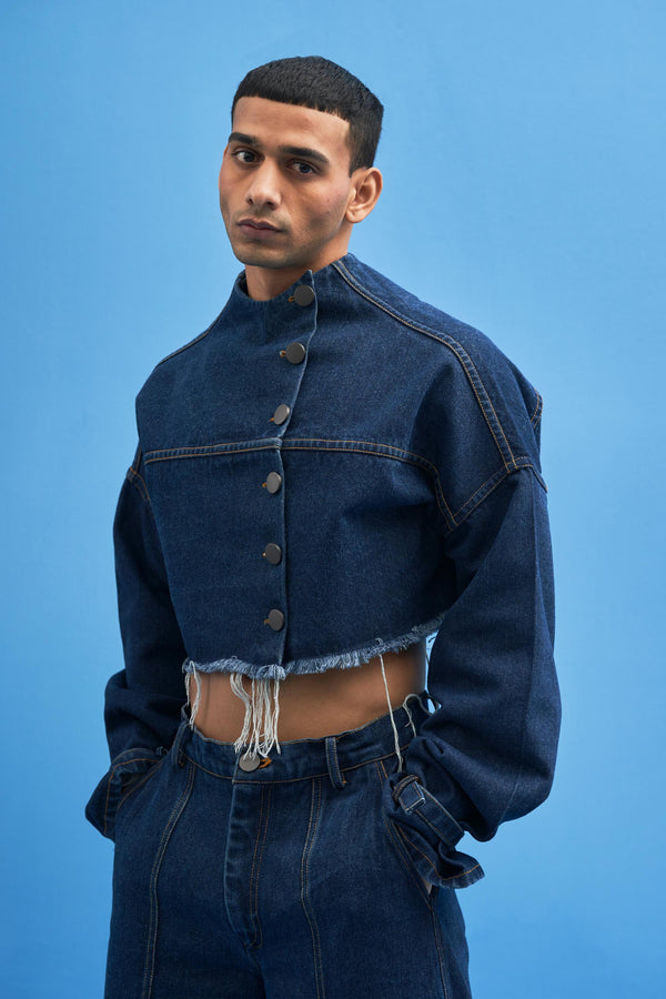 Denim Cropped Jacket - Image 5