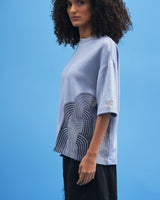 Steel Blue Chrysler Hand-Embroidered T-Shirt - siddhantagrawal