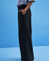 Black Shoji all-over Patchwork Trousers - siddhantagrawal