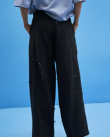 Black Shoji all-over Patchwork Trousers - siddhantagrawal