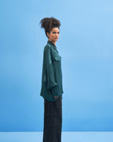 Green Crane-Collared Shirt - siddhantagrawal