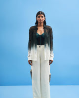 Ombré Crane Mesh Shirt - siddhantagrawal