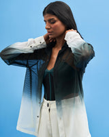 Ombré Crane Mesh Shirt - siddhantagrawal