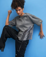 Grey Chrysler Hand-Embroidered T-Shirt - siddhantagrawal