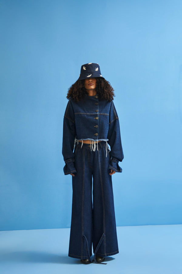 Denim Tie-Up Trousers - siddhantagrawal