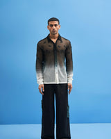 Ombré Crane Mesh Shirt - siddhantagrawal