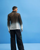 Ombré Crane Mesh Shirt - siddhantagrawal